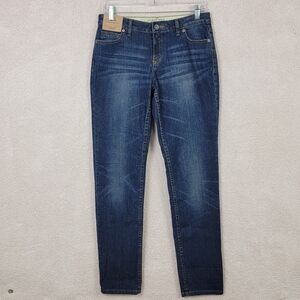 Lands' End Canvas Low Rise Dark Wash Bootcut Denim Blue Jeans Sz 26 NEW